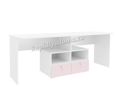 Стол письменный Алиса с ящиками 332.10 (Белый/Розовый)