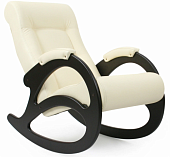 Кресло-качалка Орион Модель 4 (Венге-эмаль/Экокожа Слоновая кость Dundi 112)